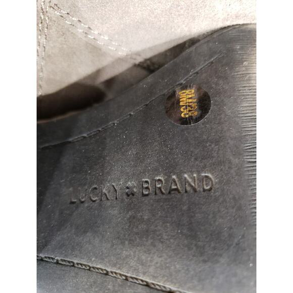 Lucky Brand Mantova Ankle Boots Womens 8M Beige Round Toe Block Heel Side Zipper - Picture 4 of 10